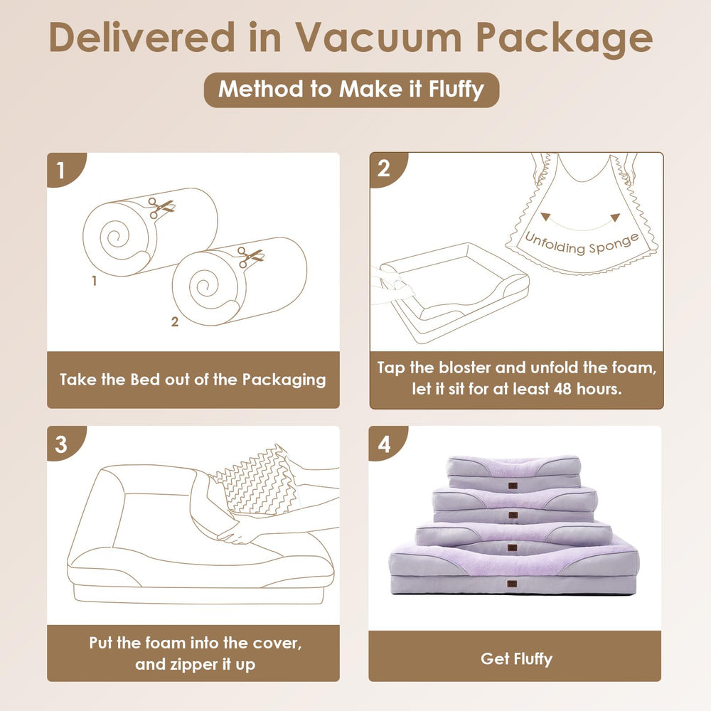 Cama EHEYCIGA de tamaño mediano en morado para perros medianos.