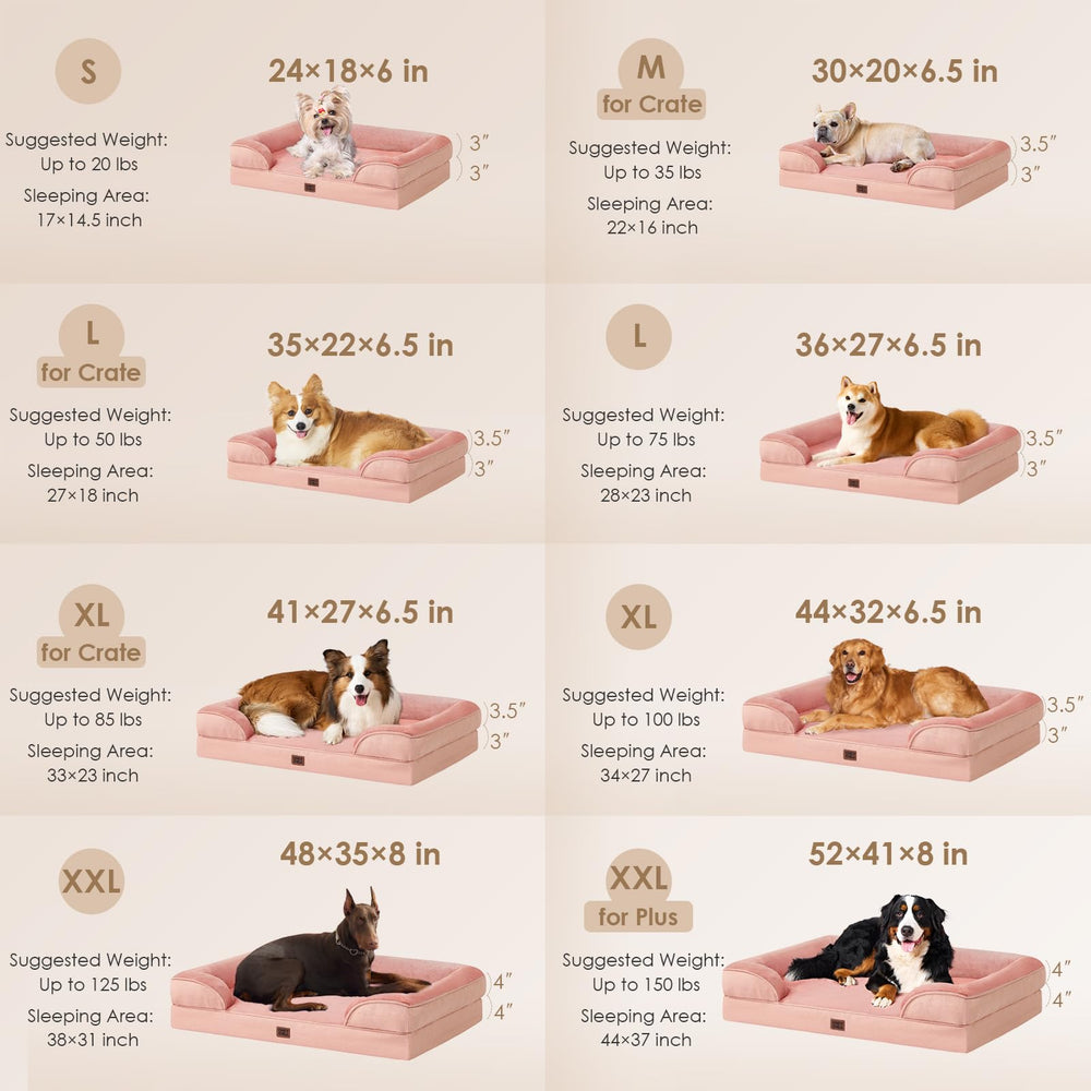 Cama para perros XL EHEYCIGA con colchon espuma tipo colmena para apoyo uniforme.