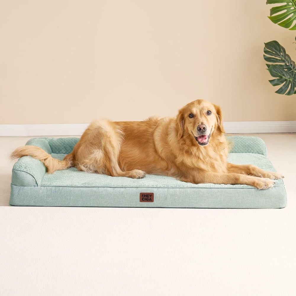 Dimensiones amplias de la cama EHEYCIGA XXL para perros grandes.