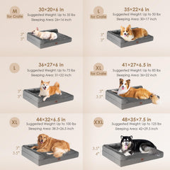 Cama EHEYCIGA XL con diseño en L para soporte del cuello.