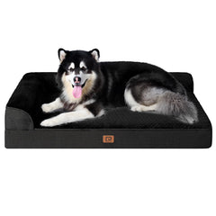 Cama para perro EHEYCIGA XL con espuma memoria para descanso cómodo y soporte.