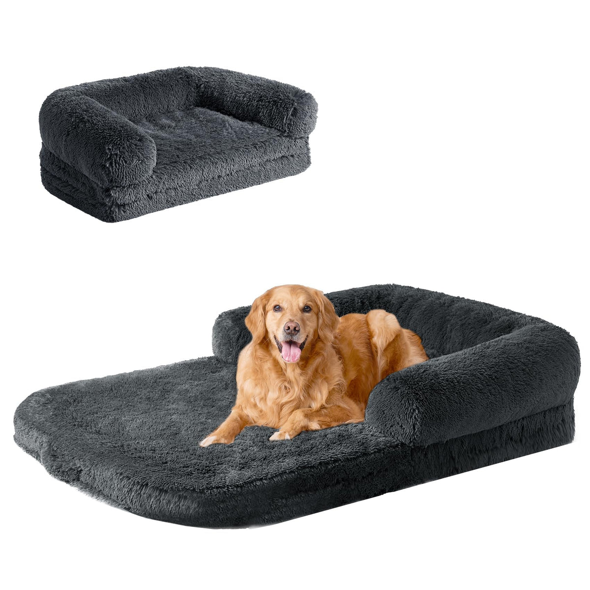 Cama XXL de EHEYCIGA para perro, plegable y abierta, ideal para descanso compartido