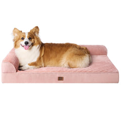 Cama EHEYCIGA para perros grandes con diseño en L y mayor apoyo cervical.