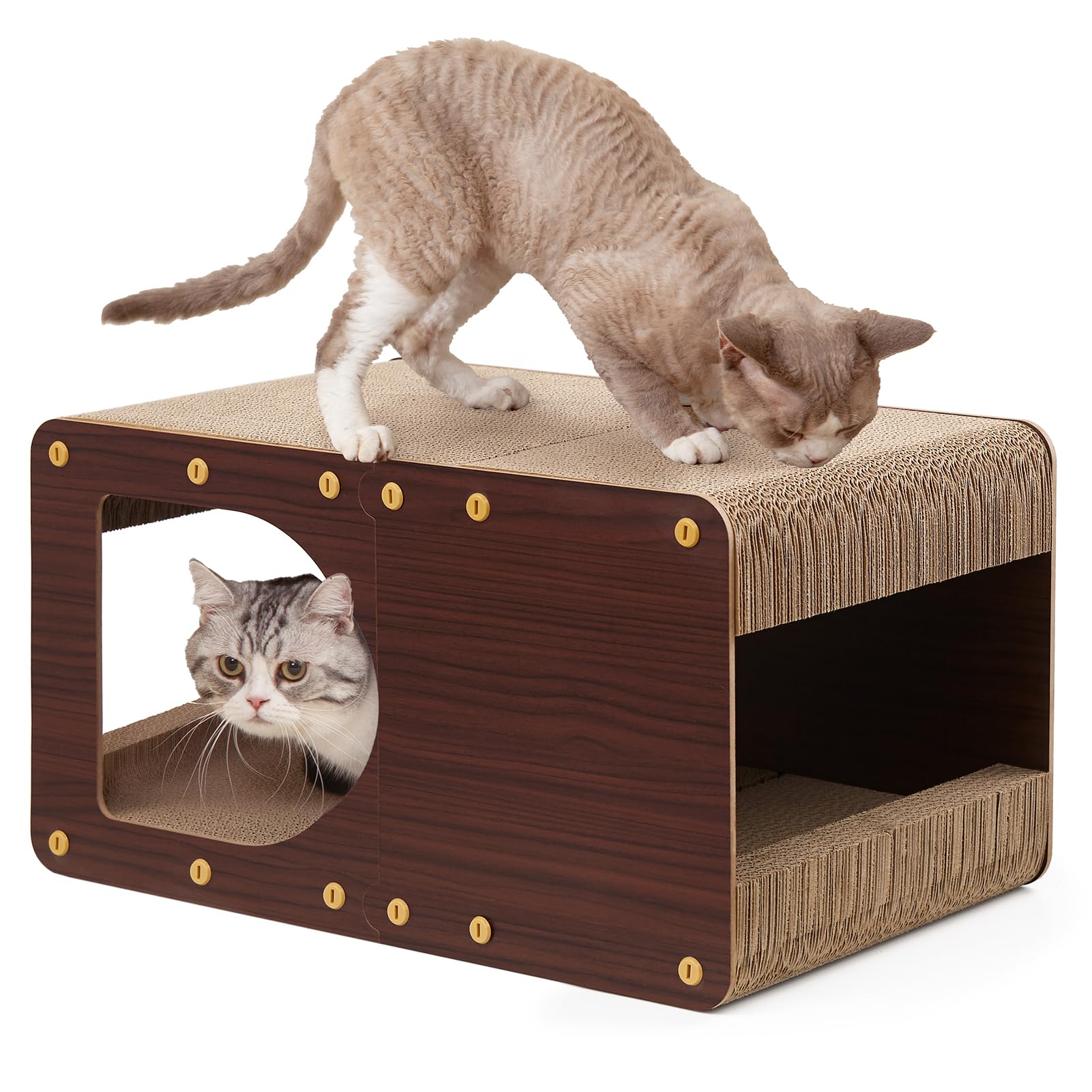 EHEYCIGA casa rascador de gato en cartón 20 pulgadas, ideal para interiores.