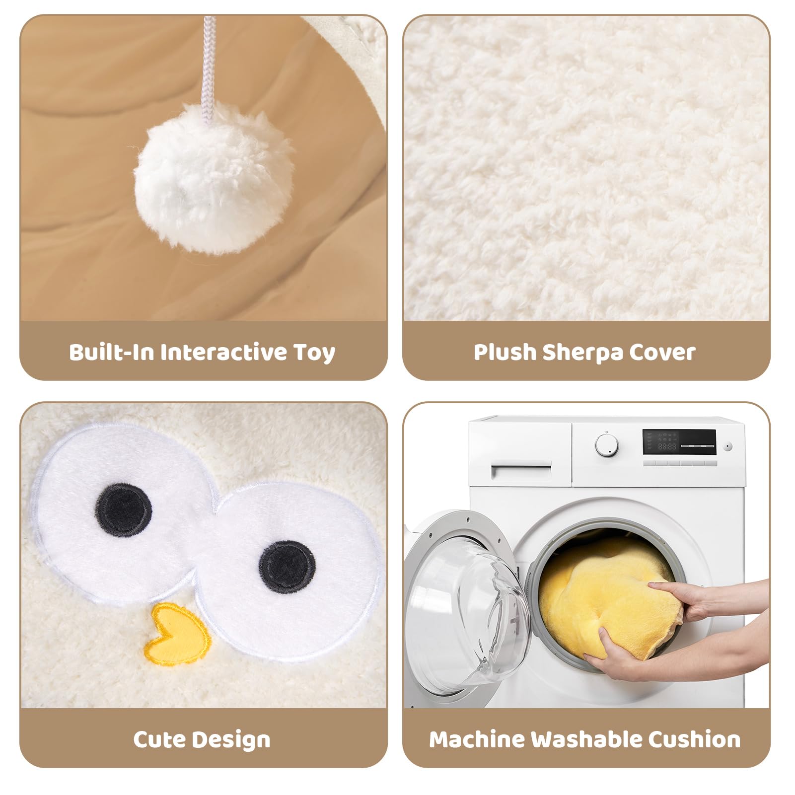 EHEYCIGA cojín circular lavable: superficie suave y fácil de limpiar para siestas