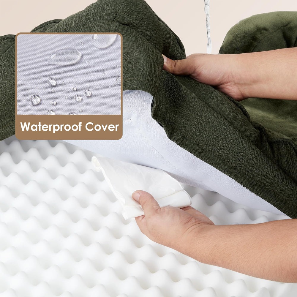Cama EHEYCIGA con funda impermeable que mantiene la superficie seca