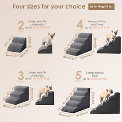 Escalera curva de 3 pasos EHEYCIGA para mascotas pequeñas.