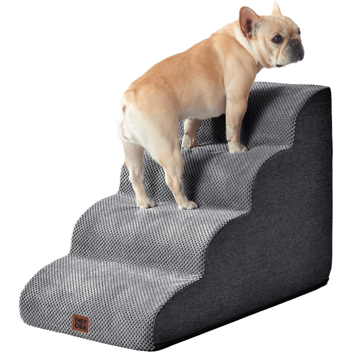Escalera curva de 4 pasos EHEYCIGA para cama alta, seguridad.