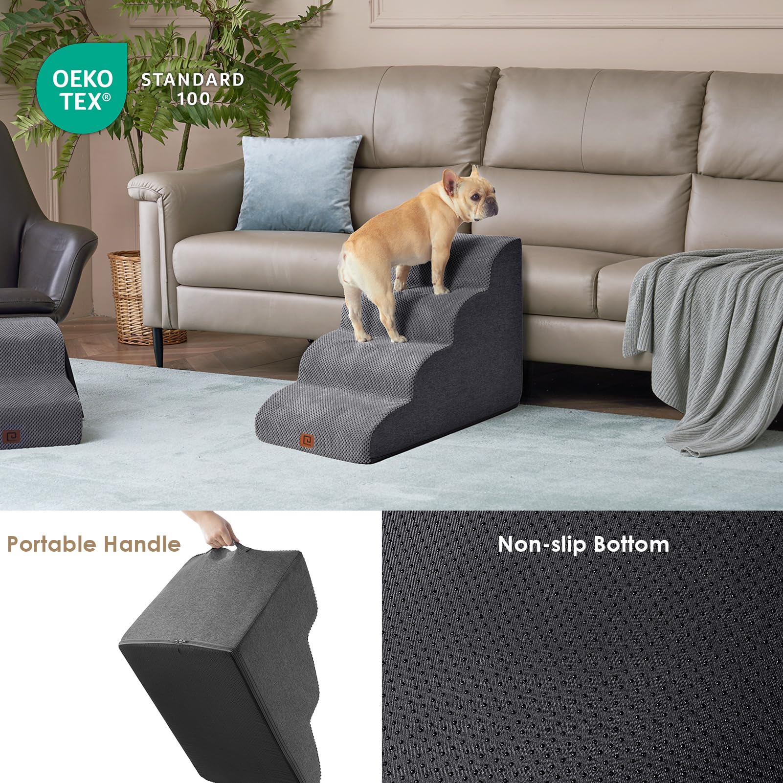 EHEYCIGA escalera para cama alta con funda lavable.