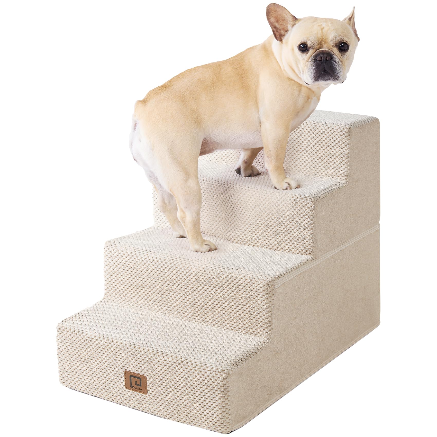 Escalera EHEYCIGA para perros de 4 pasos junto a la cama, facilita subir
