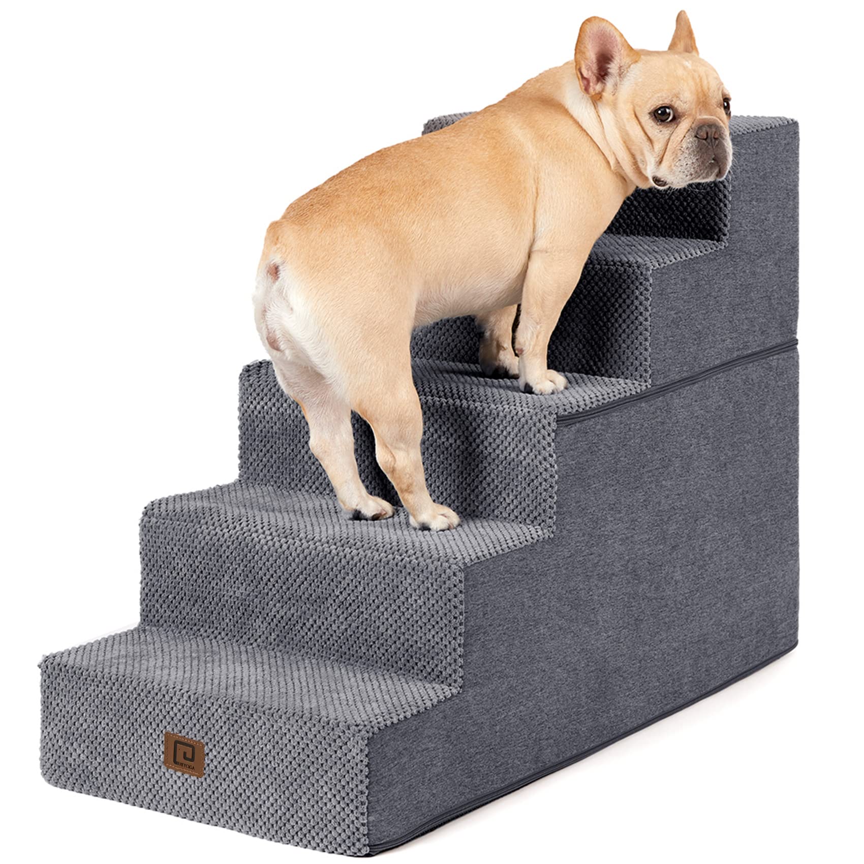 EHEYCIGA escaleras para perros para cama alta, 5 pasos, facilita subir.