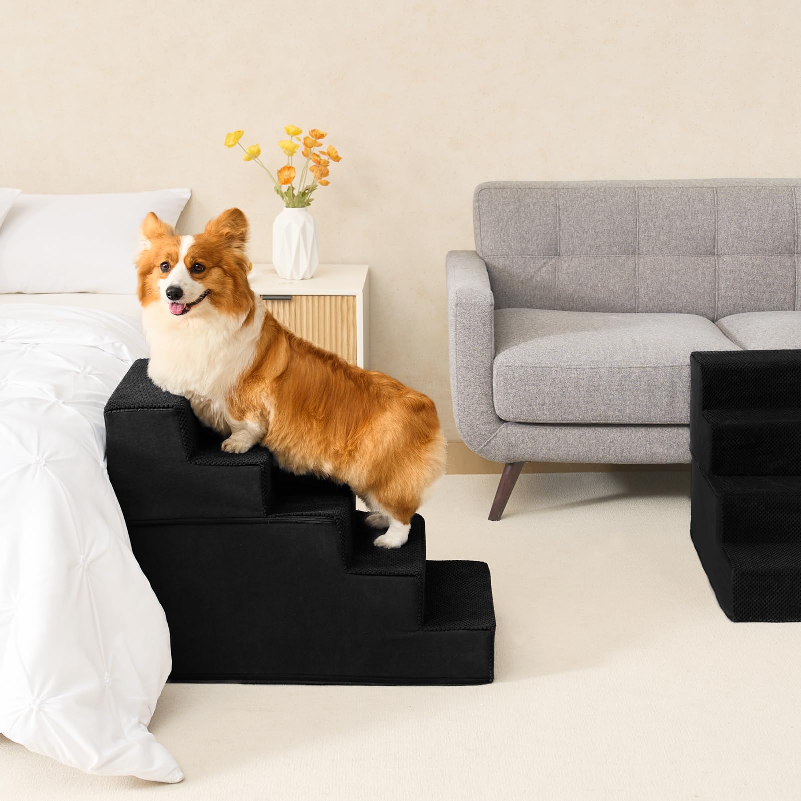 EHEYCIGA escalera plegable para perros, acceso cómodo a la cama