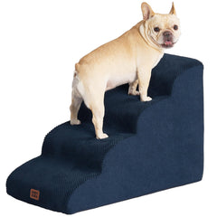 EHEYCIGA escaleras para perro curvas para cama alta, 4 pasos, ayuda a subir con seguridad.
