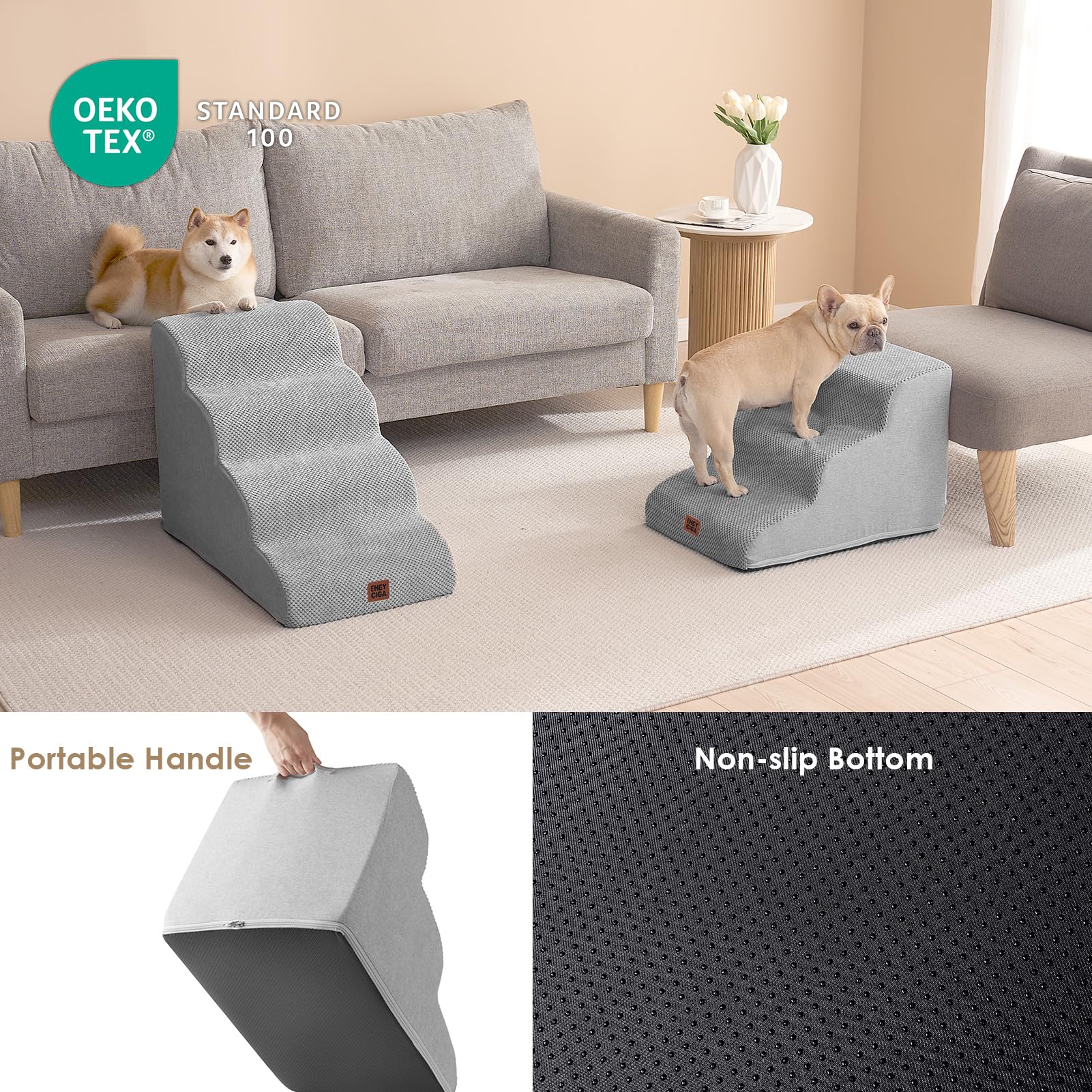 EHEYCIGA escalera para perros, diseño de 3 pasos