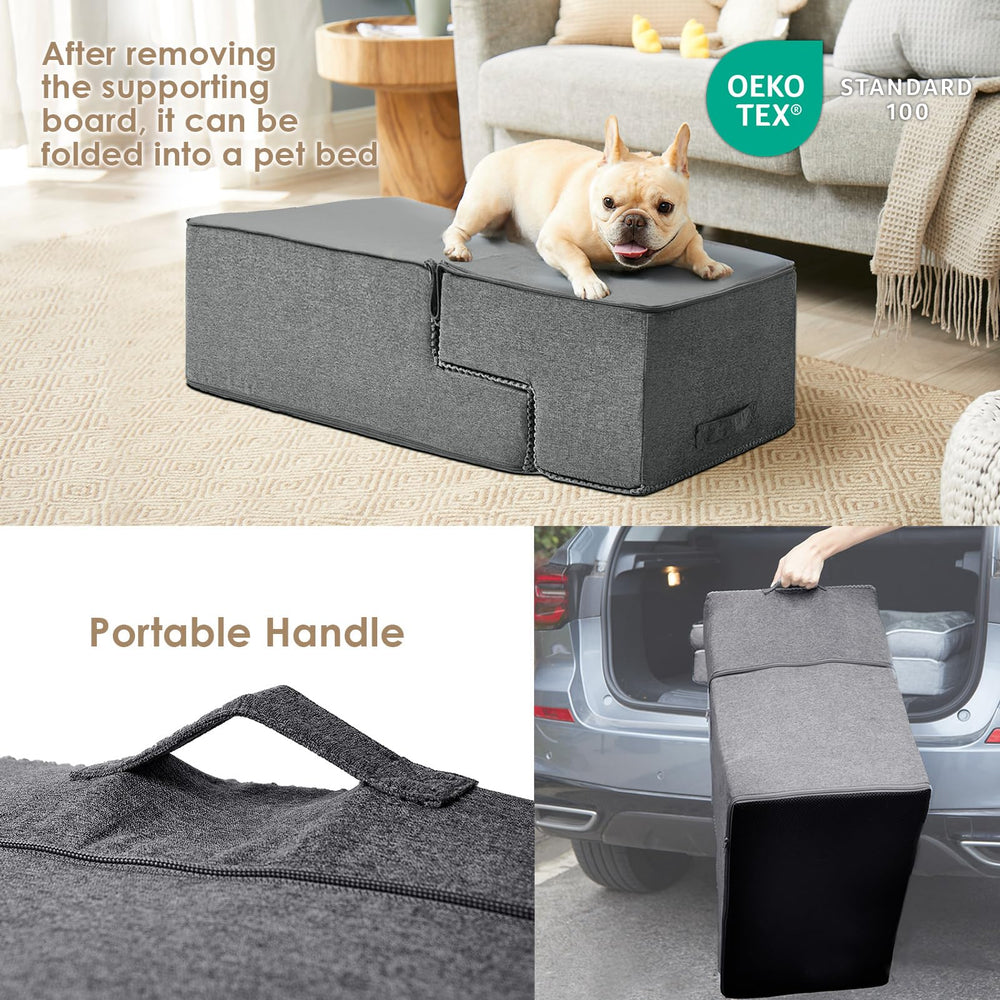 EHEYCIGA escalera plegable para mascotas, almacenamiento compacto.