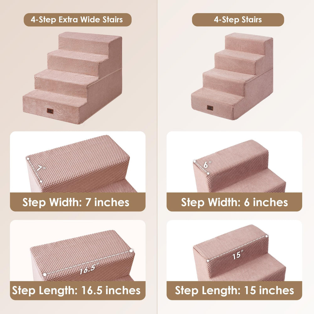 EHEYCIGA escalera con superficie antideslizante, rosa, ideal para camas altas.