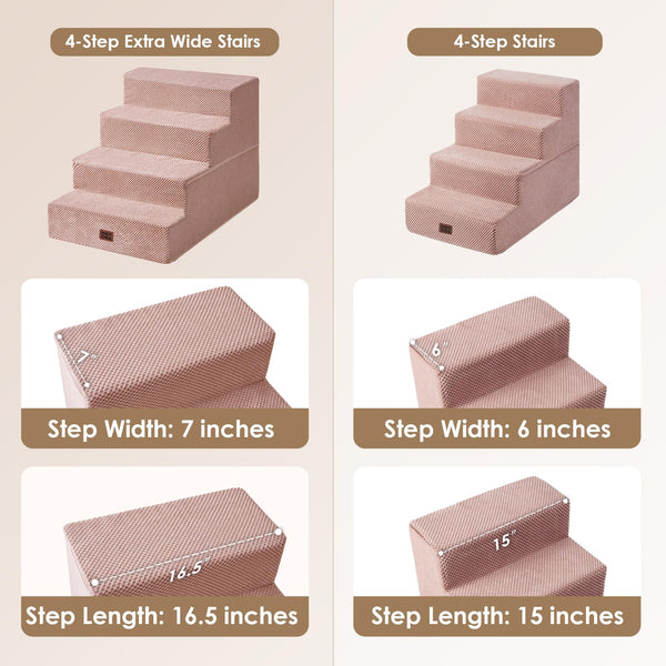 EHEYCIGA escalera con superficie antideslizante, rosa, ideal para camas altas.