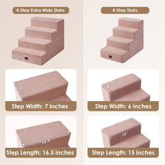 EHEYCIGA escalera con superficie antideslizante, rosa, ideal para camas altas.