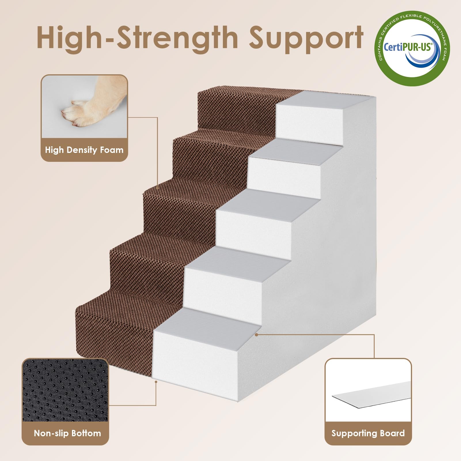 EHEYCIGA escalera para interior con base antideslizante y equilibrio estable
