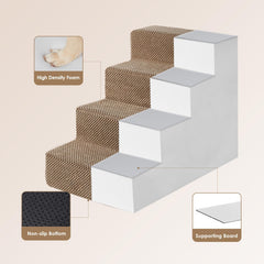 Uso interior: escalera para perro EHEYCIGA, 4 peldaños, estable y plegable.