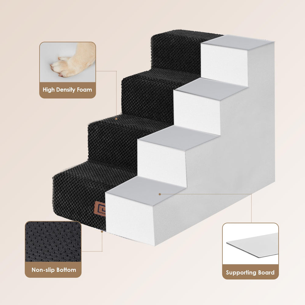 EHEYCIGA escalones plegables para cama, 4 pasos, almacenamiento compacto