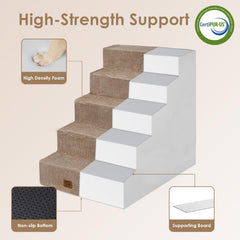 Escalones de 4 pasos para cama mediana, acceso cómodo