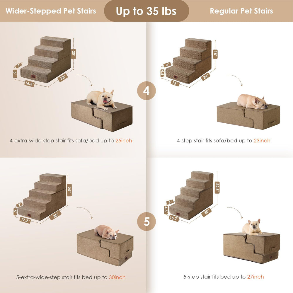 Escalones de 5 pasos para camas altas, mayor altura manejable
