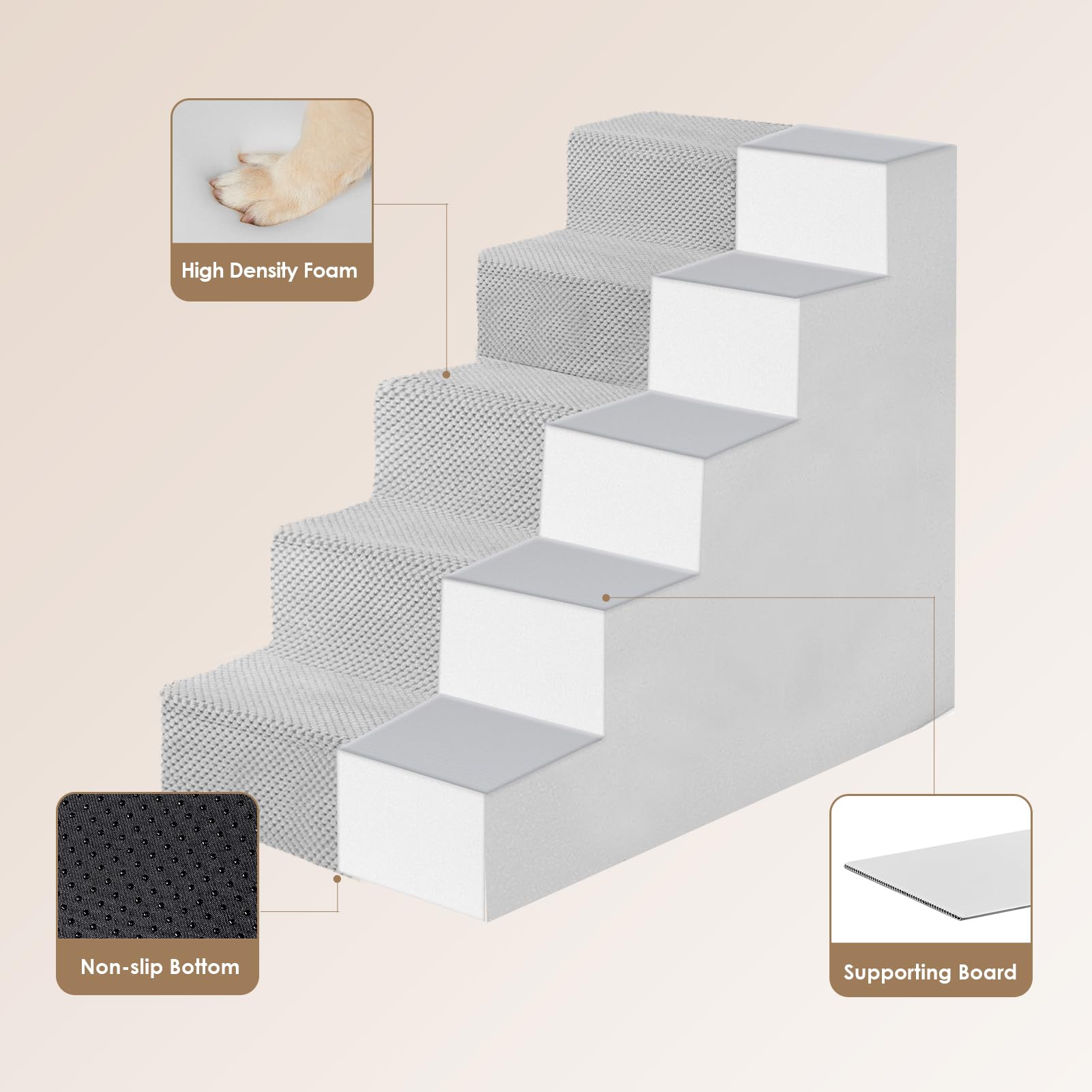 EHEYCIGA escalones con funda lavable para fácil limpieza