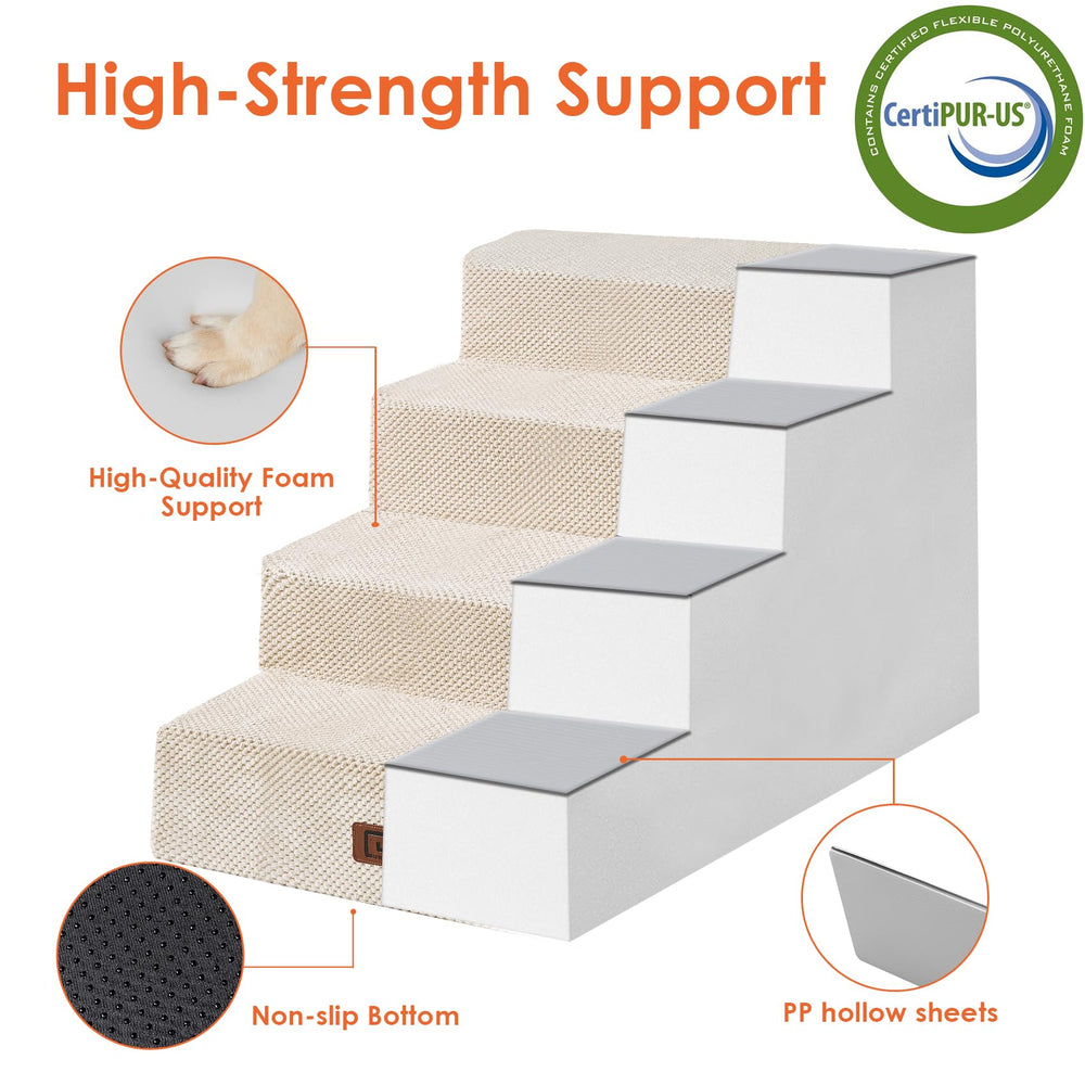 EHEYCIGA escaleras para perros, vista lateral, ideal para subir a sillón.