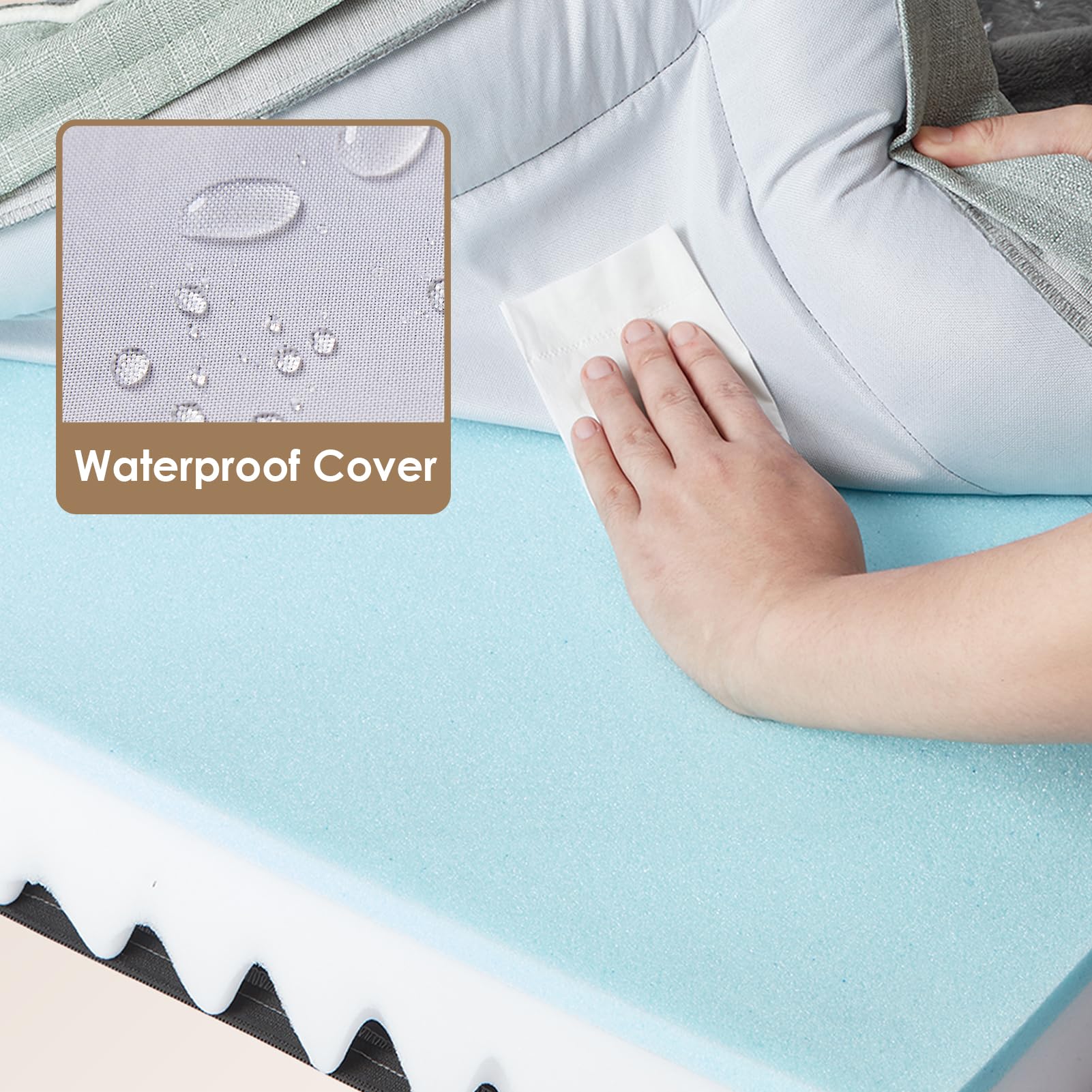 Funda lavable EHEYCIGA con cremallera, limpieza rápida y fácil.
