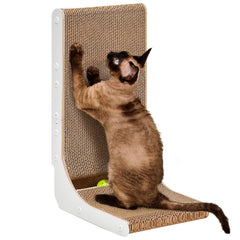 Rascador de cartón EHEYCIGA en forma de L, vertical, protege muebles.