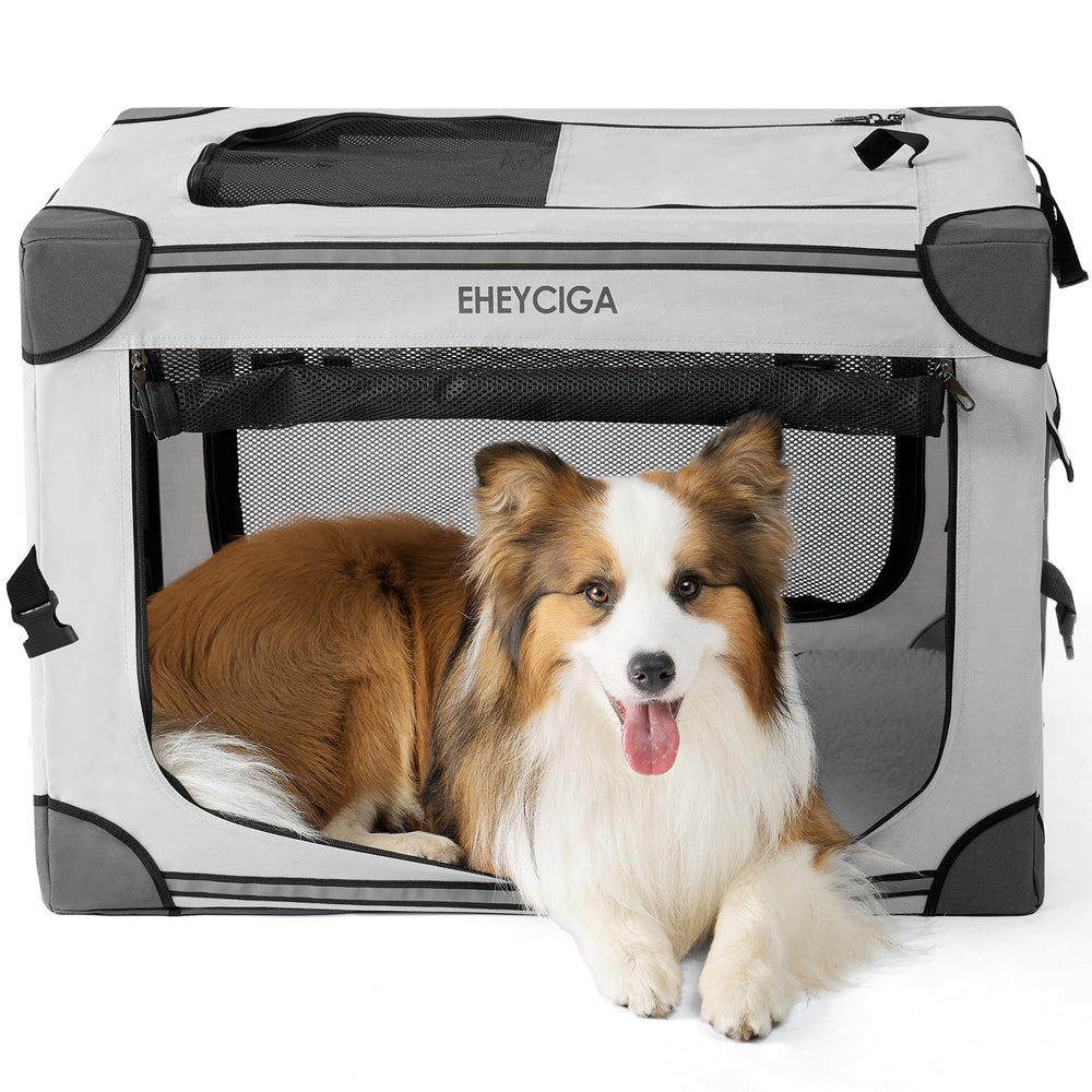 EHEYCIGA jaula colapsable de 30 pulgadas para perros, ideal para viajes.