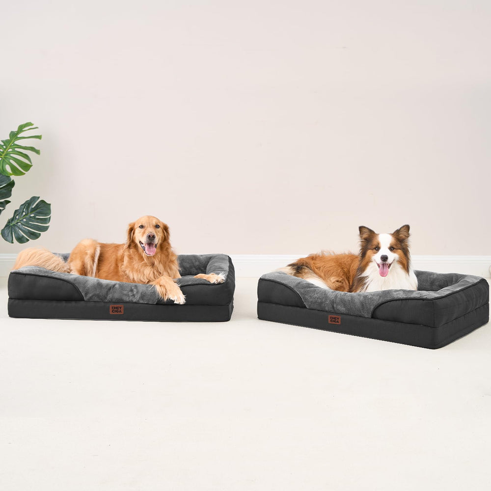 Sofá para perros grande EHEYCIGA con apoyo lateral.