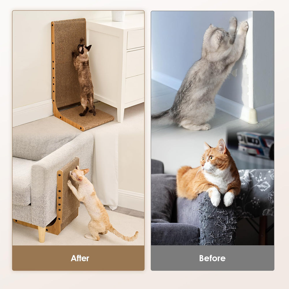 EHEYCIGA rascador de cartón grande y rectangular para gatos activos.