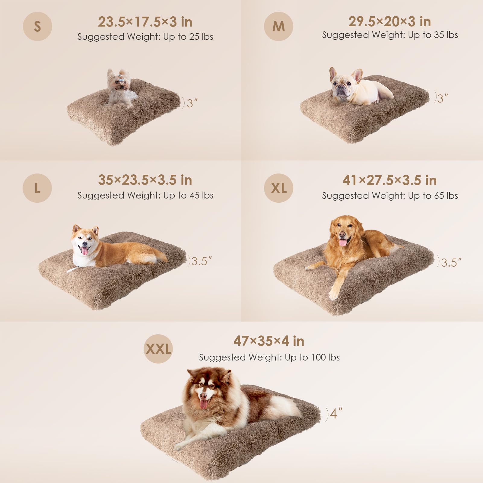 EHEYCIGA superficie-felpa-suave-cama-perro, sensación acogedora para siestas largas