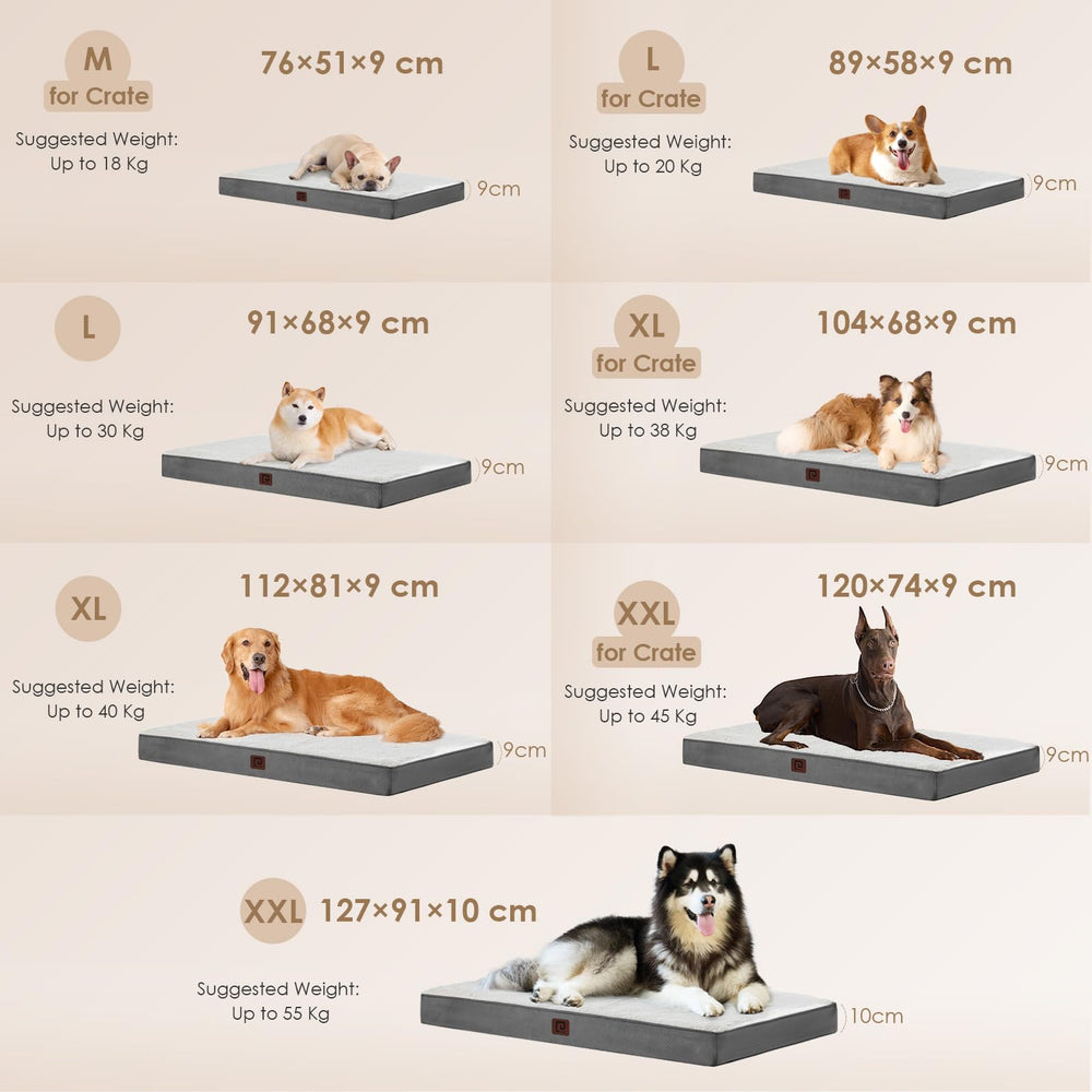 Tallas disponibles de EHEYCIGA para perros medianos, grandes y extra grandes.