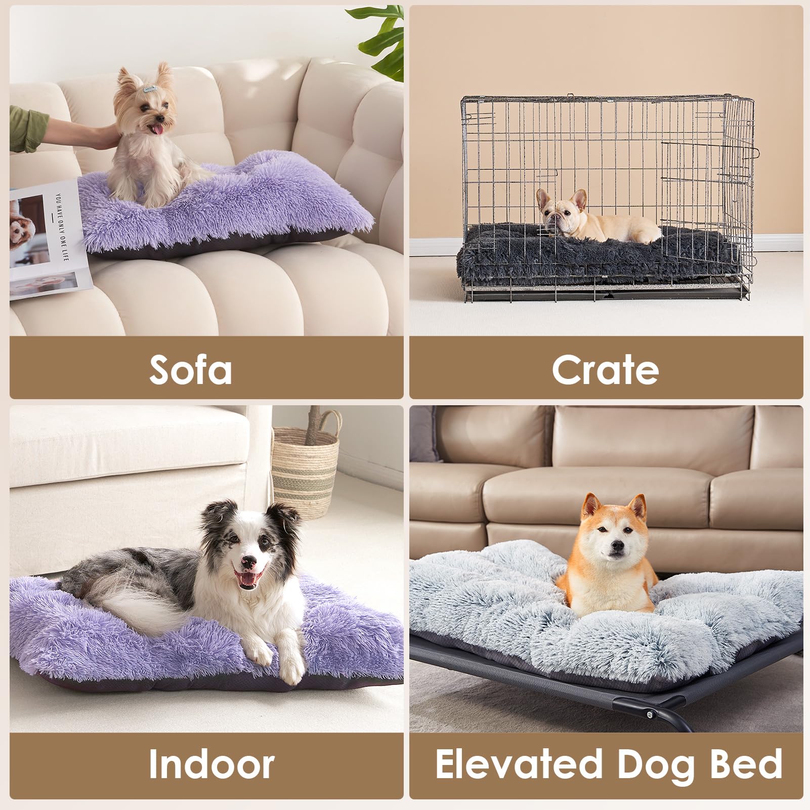 Tamaño grande de la cama EHEYCIGA para perros pequeños.