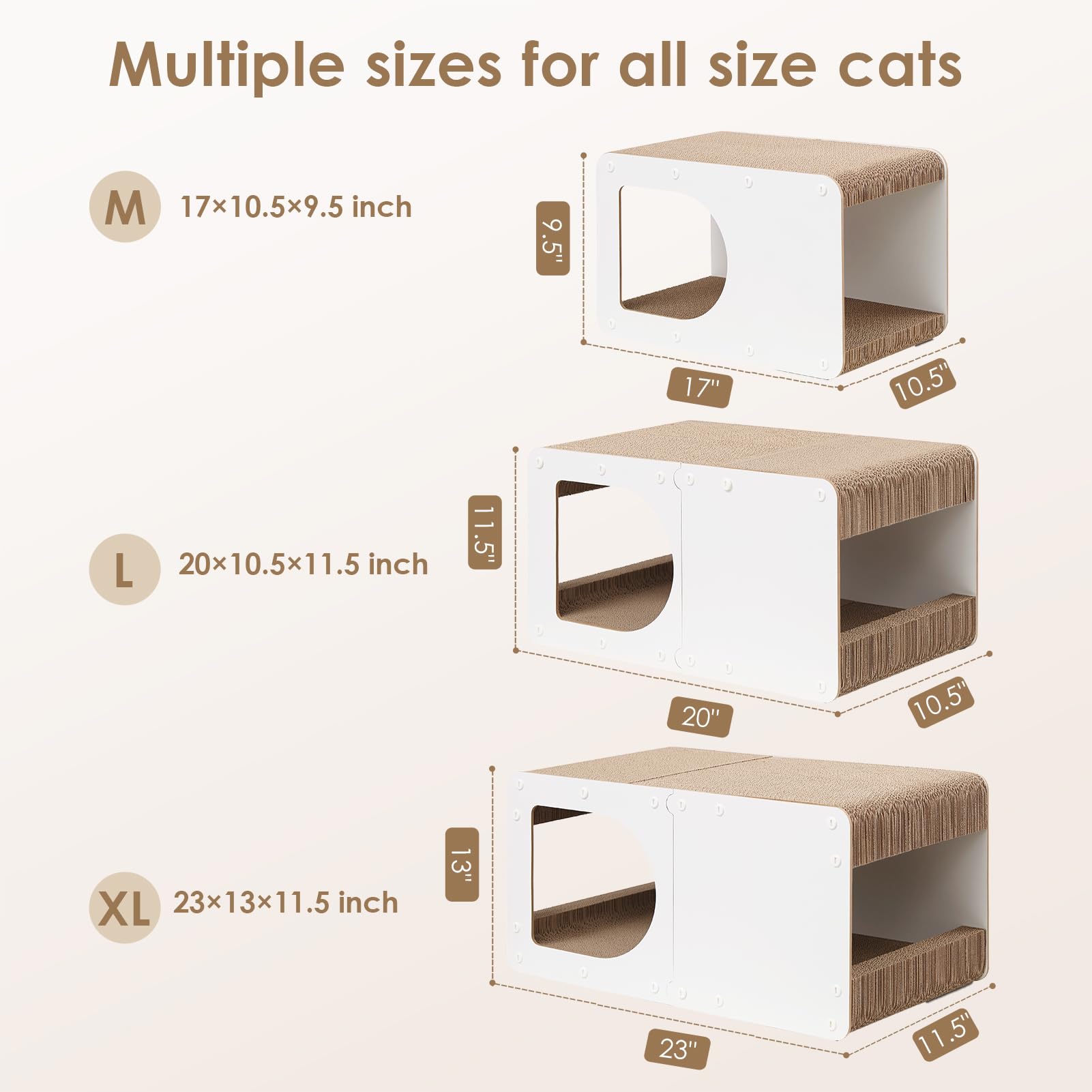 EHEYCIGA versión grande para gatos, ofrece amplio espacio de rascado.