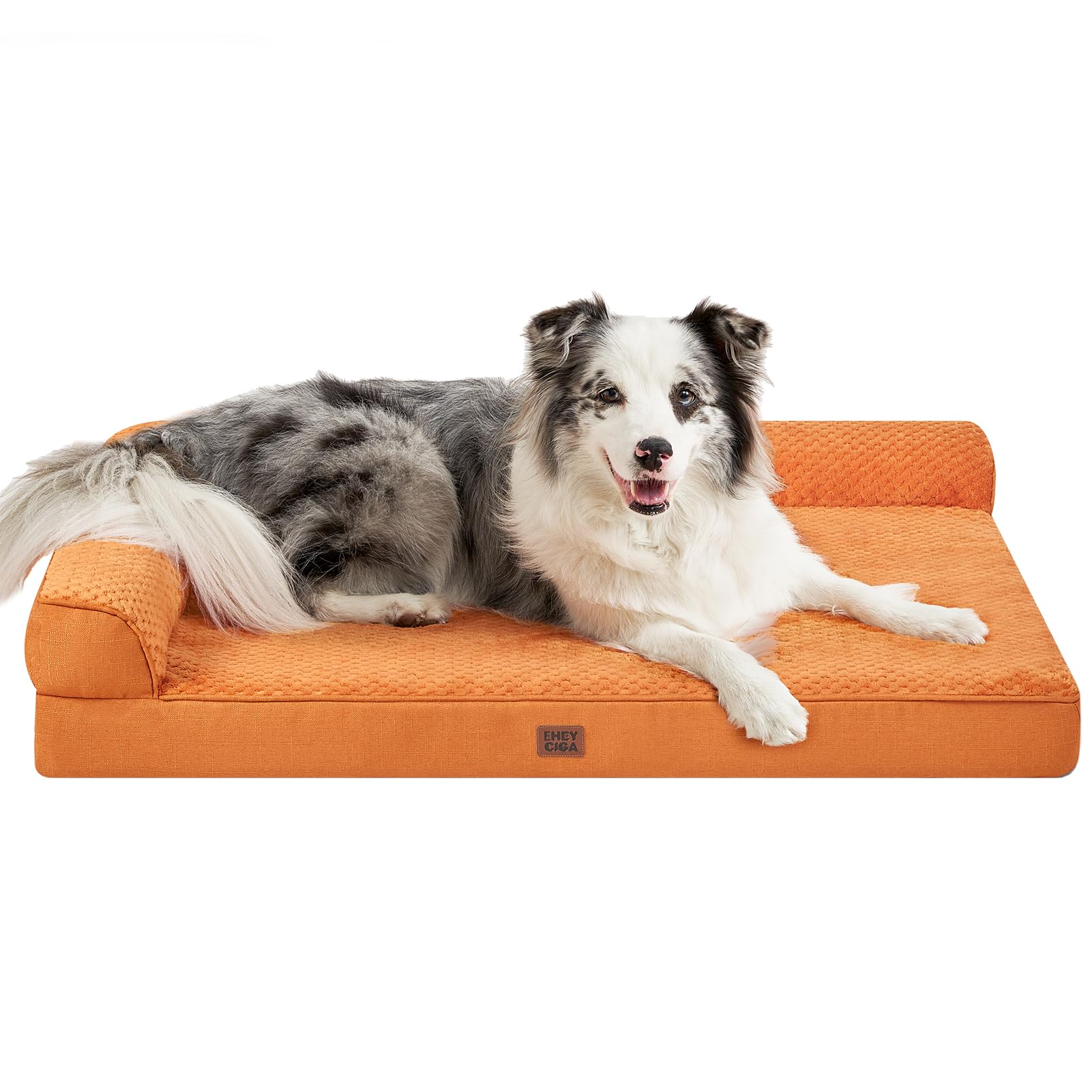 Cama EHEYCIGA XL para perros, diseño L, soporte cuello para descanso