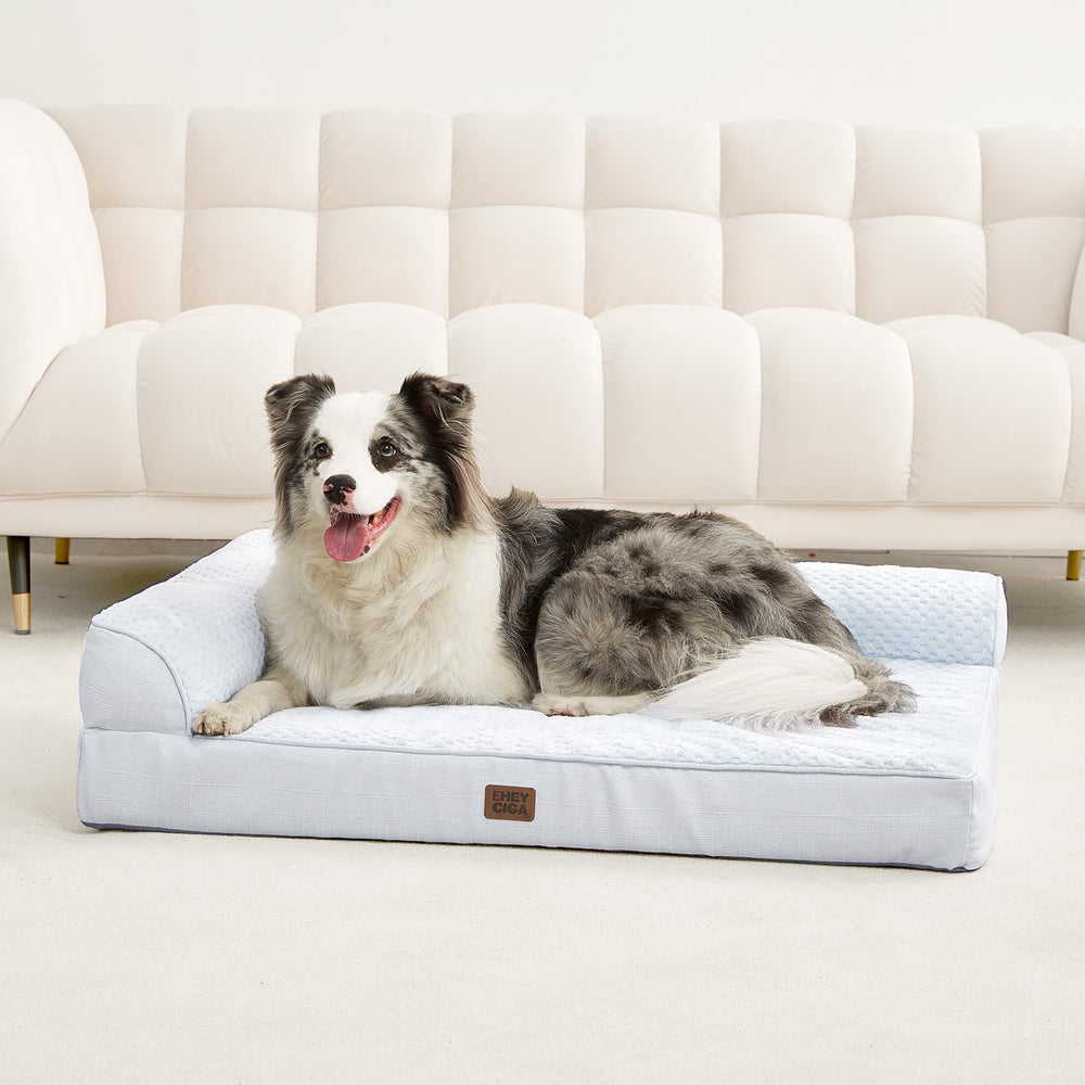 Uso en jaula o sofá con la EHEYCIGA XL para perros grandes.