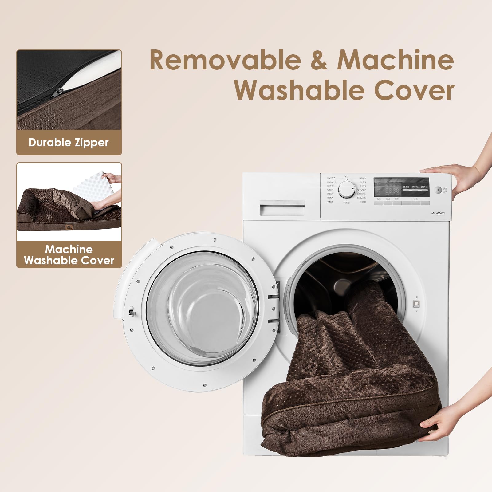 Funda removible lavable de la cama EHEYCIGA XXL para limpieza fácil.