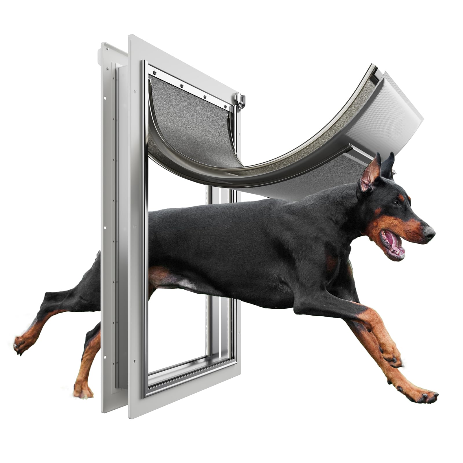 Puerta Eillion XL para perros con tres solapas, libertad diaria para la mascota.