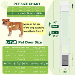 Puerta para perros de gran tamaño con aislamiento triple para eficiencia energética.