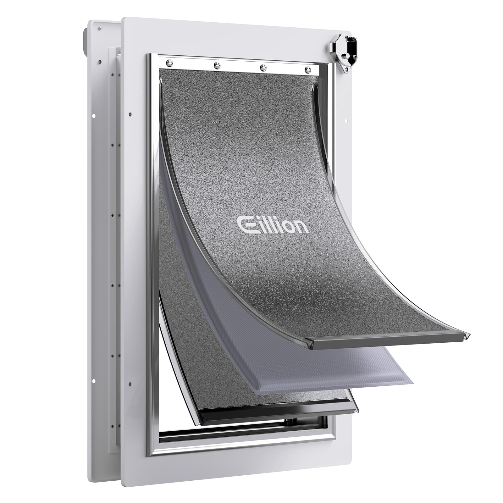 Puerta para perros Eillion grande exterior con marco de aluminio y acceso independiente