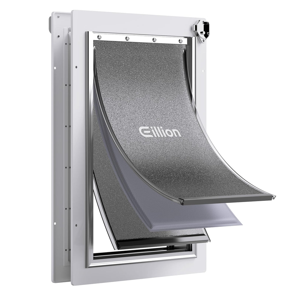 Puerta para perros Eillion grande exterior con marco de aluminio y acceso independiente