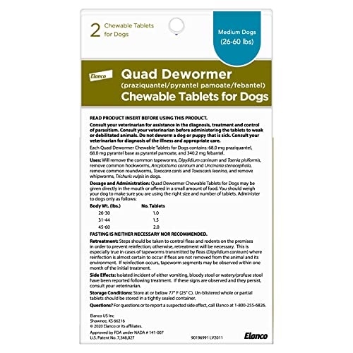 Elanco Quad Desparasitante sabor ternera para perros, facilita la dosificación diaria.