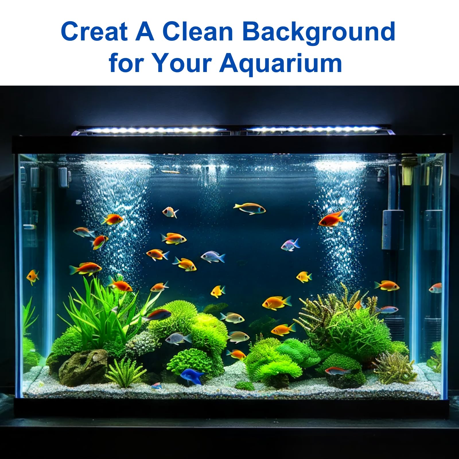 ELEBOX fondo acuario azul negro, resistente al agua, fácil de limpiar.
