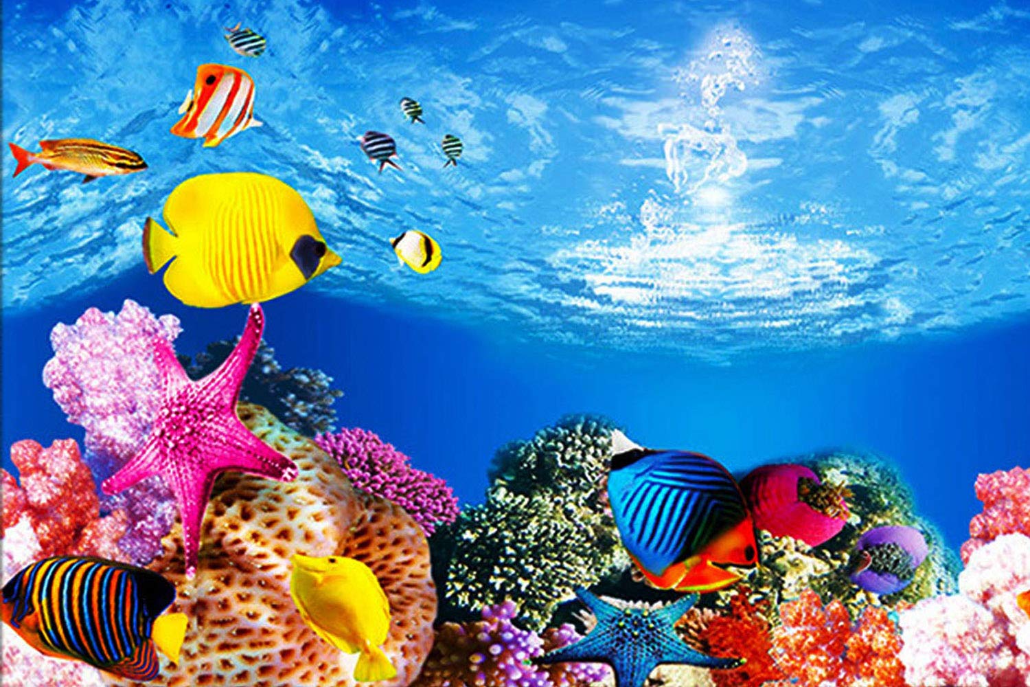 ELEBOX fondo acuario plantas marinas HD para un acuario vibrante.