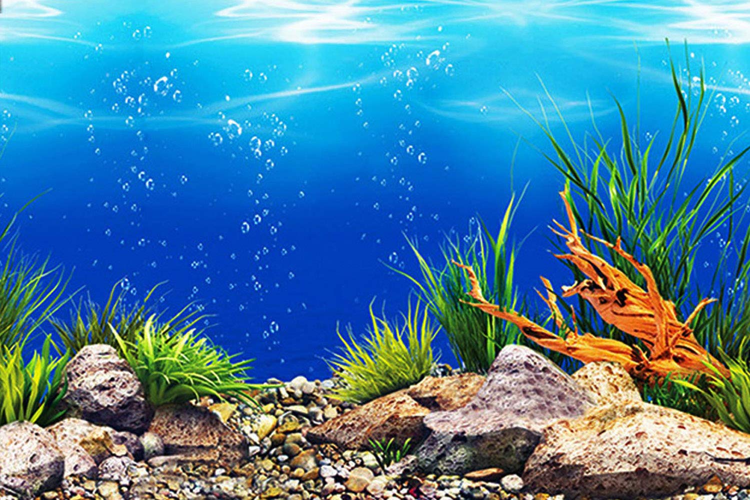 ELEBOX fondo acuario realista vida marina cubre cables y ofrece profundidad.