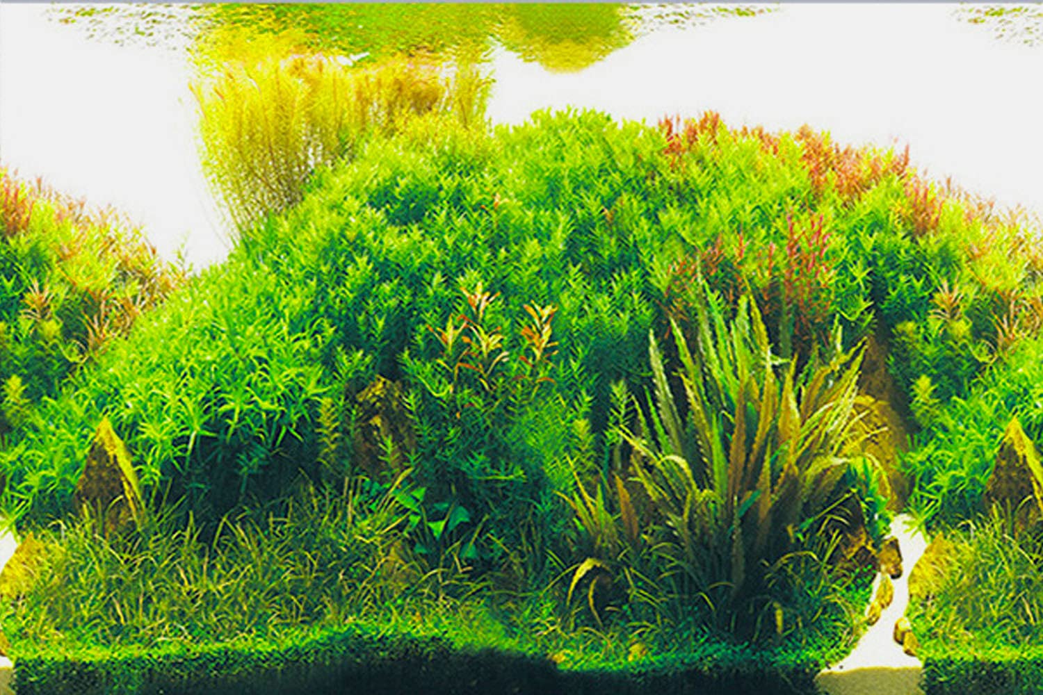 ELEBOX fondo plantas acuario 02: crea paisaje realista y tranquilo.
